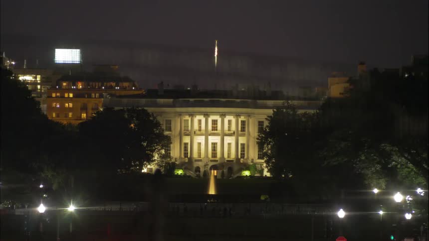 Timelapse of the white house at night