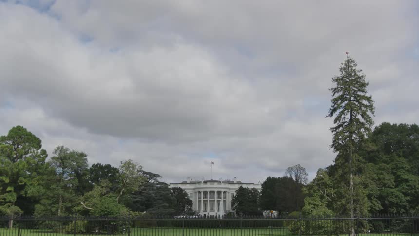 White house in distance