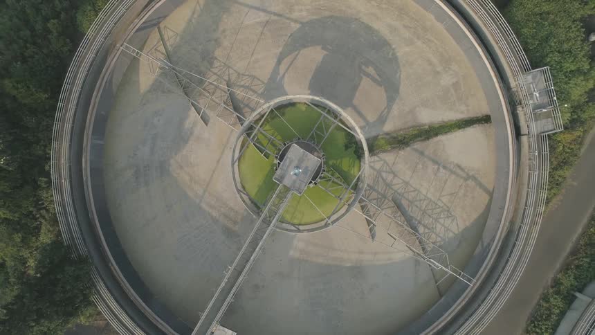 Birds eye view of a metal structure