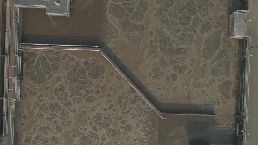 Water in a water treatment plant