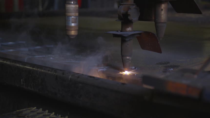 Close up shot of a welding machine