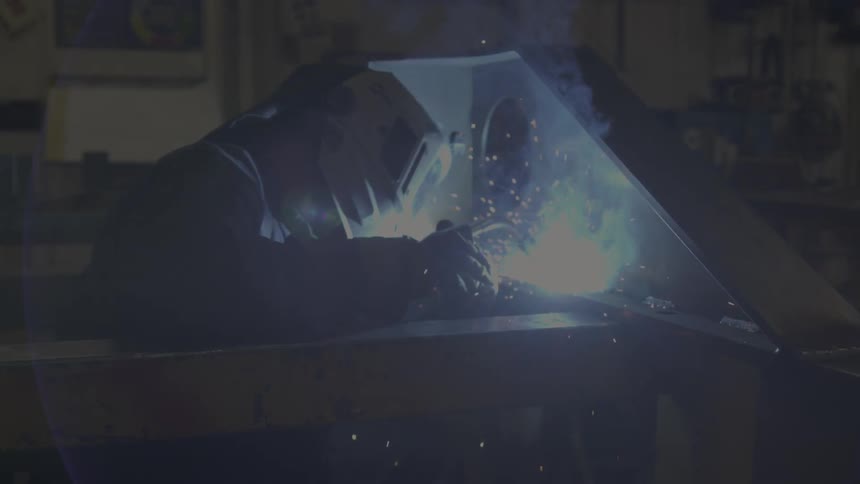 A person is welding something