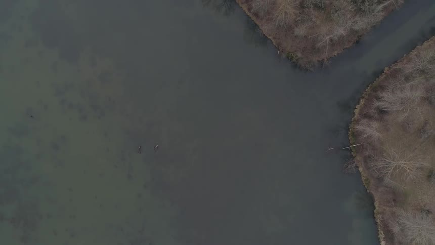 An aerial view of an ocean