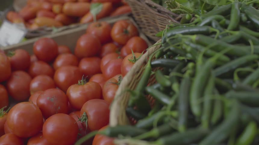 Baskets of vegetables