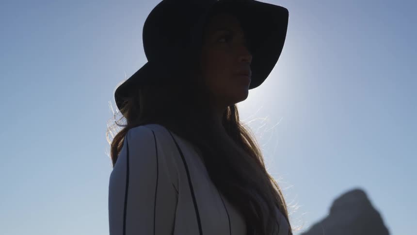 A woman looking into the distance