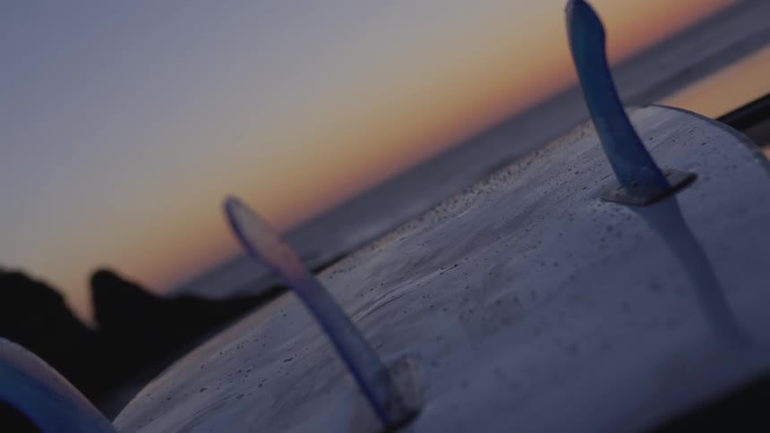 The bottom of a surfboard