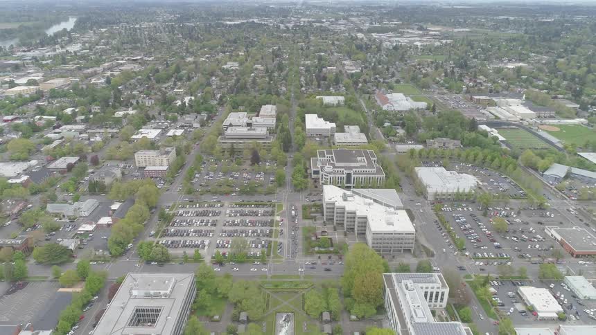 Aerial view of downtown