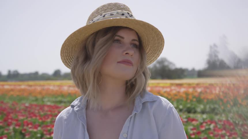 A woman looking out toward the distance