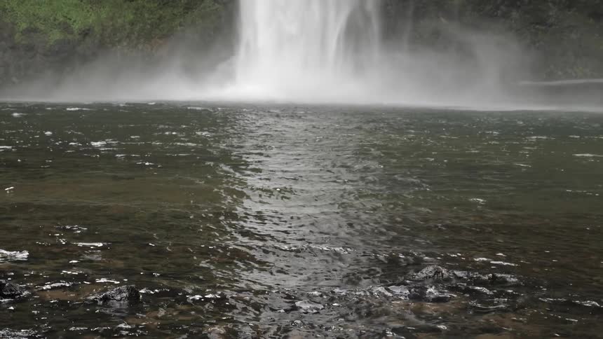 Waterfall and ripples in river