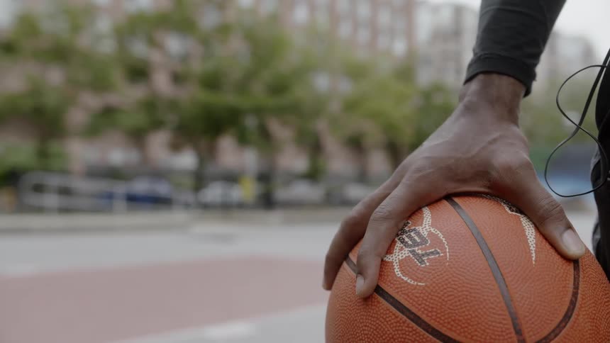Man holding a basketball