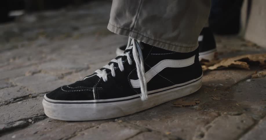 Heel tapping wearing skateboarding shoes