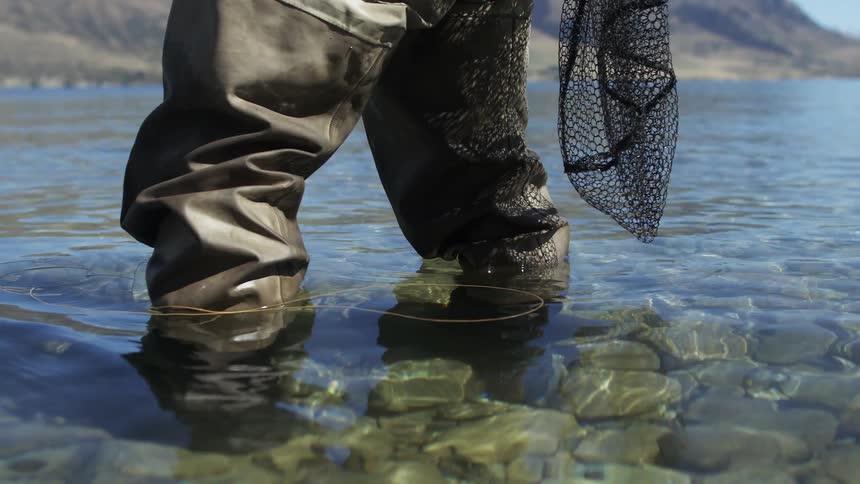 A person standing in water