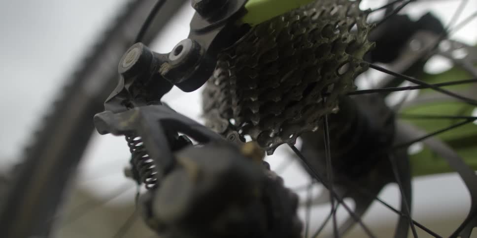 Gears on a bike spinning