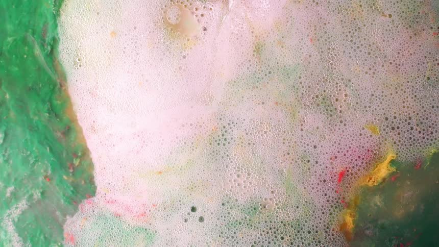 Many colors start to foam white and spill over