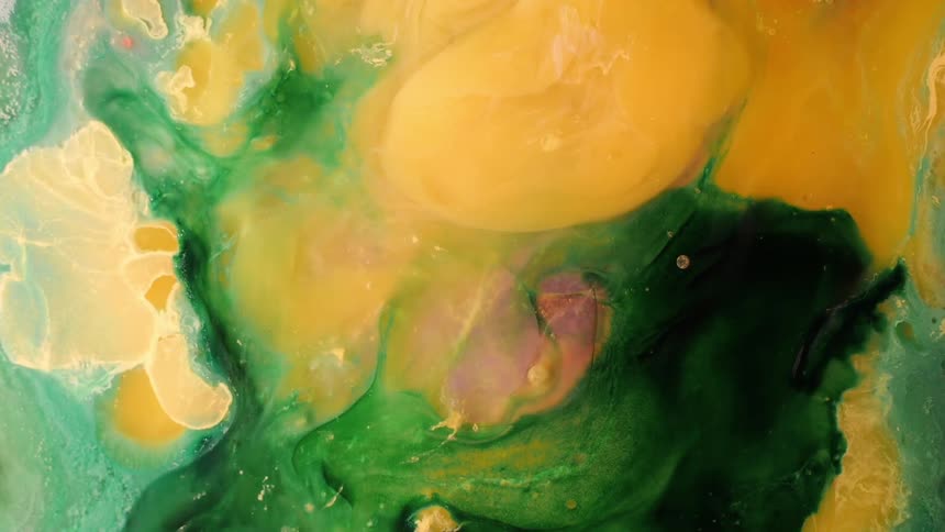 Abstract of yellow and green fluids