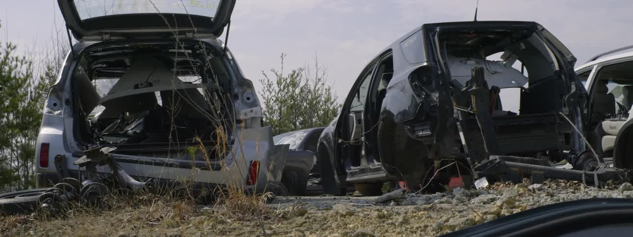 Cars are outside and seem to have crashed