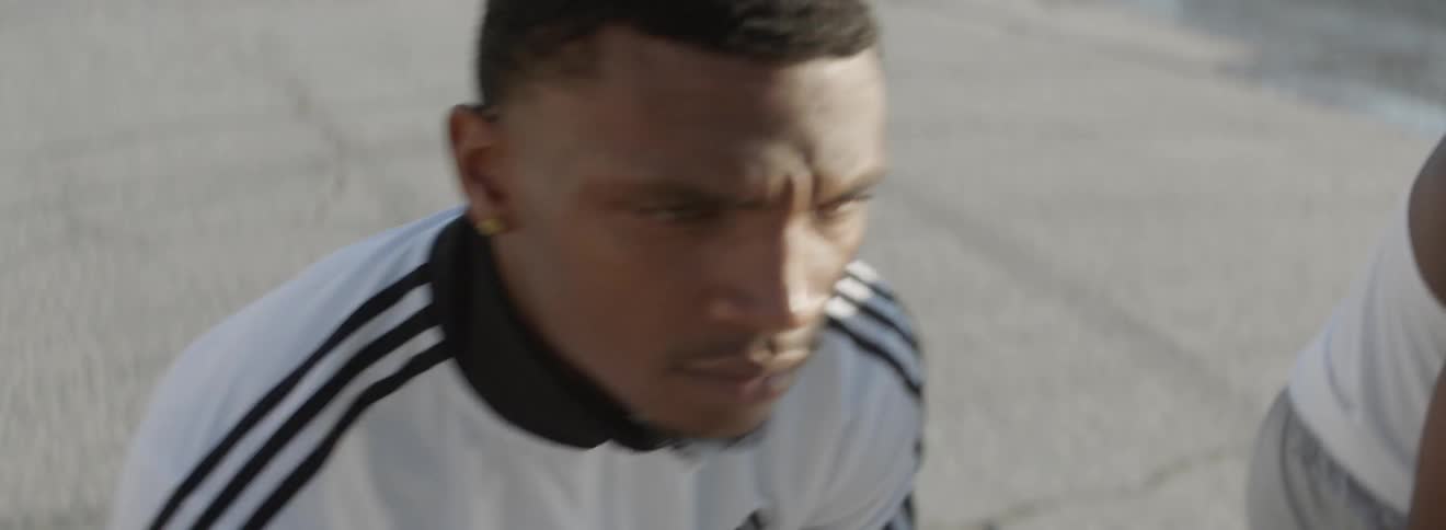 A black man has intense focus
