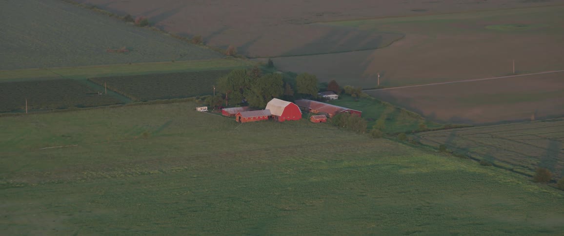 Aerial view of a farm