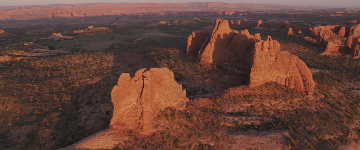 Aerial view of rock outcroppings