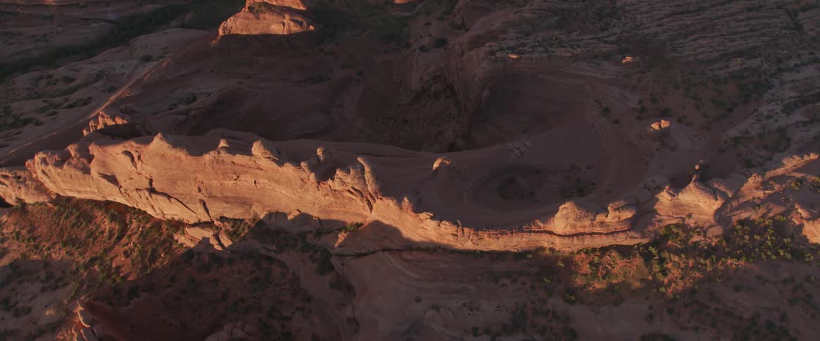 An aerial view of mountains are displayed