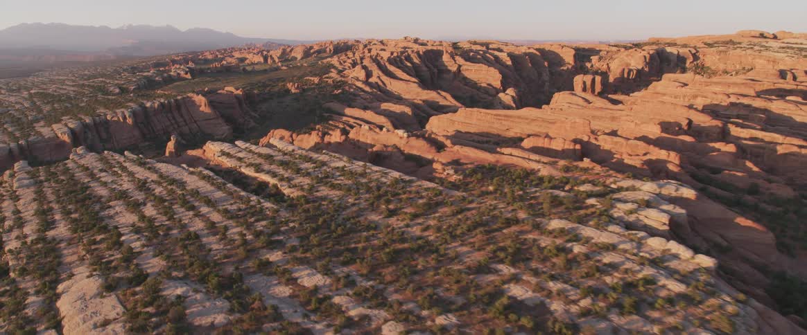 Aerial view of rocky desert landscape