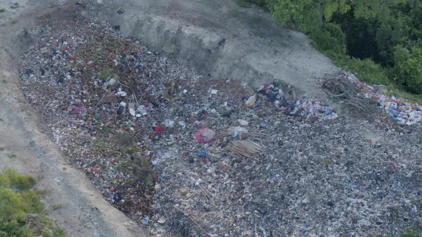 Aerial view of a landfill