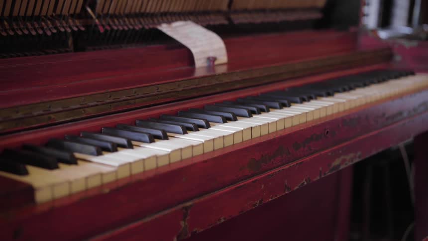 A shot of a piano