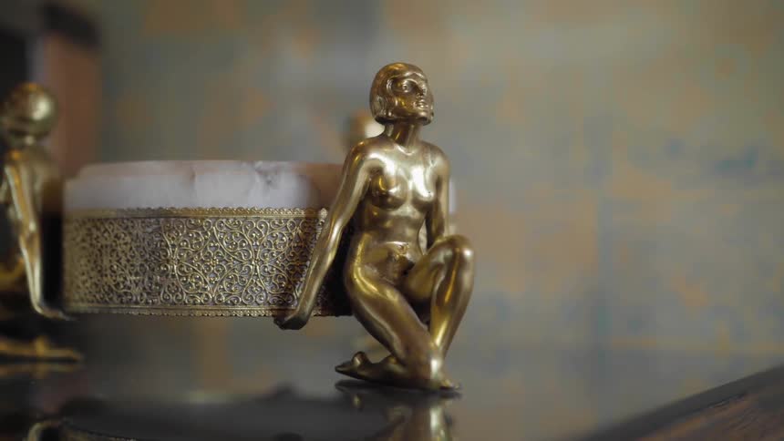 Close up of a little brass ornament