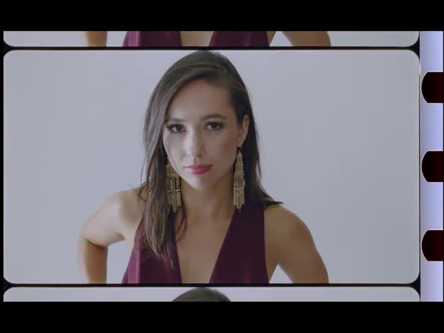 A woman modeling for the camera