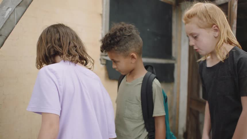 A group of kids outside together