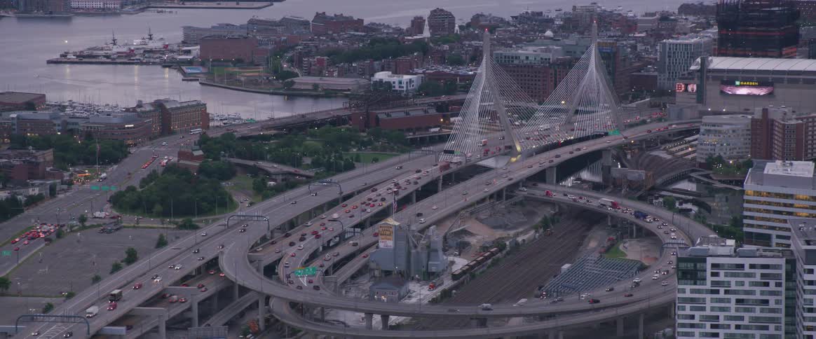 Aerial view of downtown metropolis