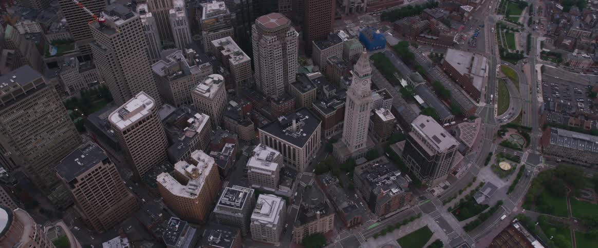A city with buildings and skyscrapers