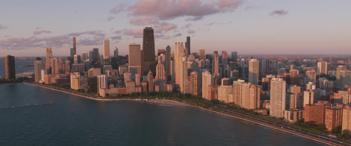 Skyline view of a city and the waterfront