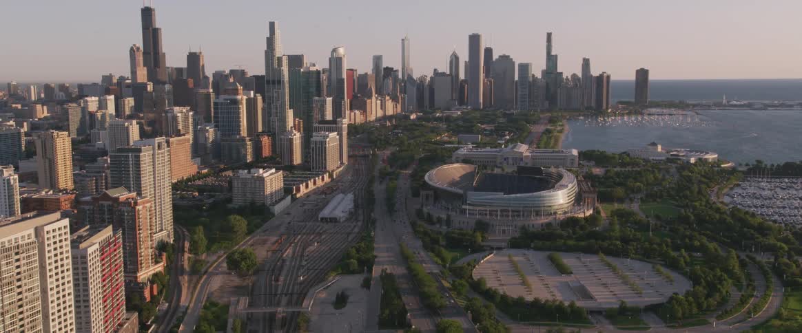 Aerial view of a big city