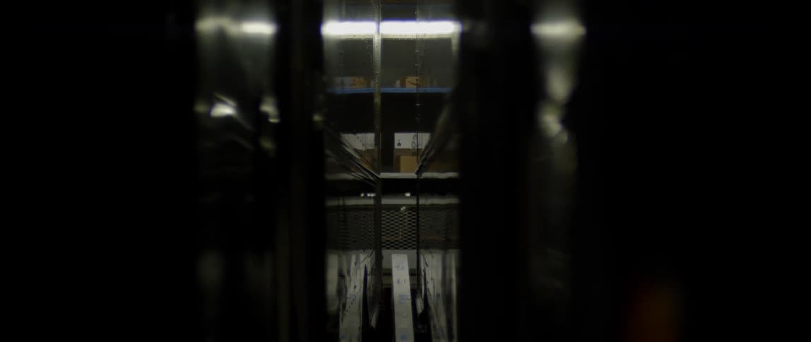 A dark supply room