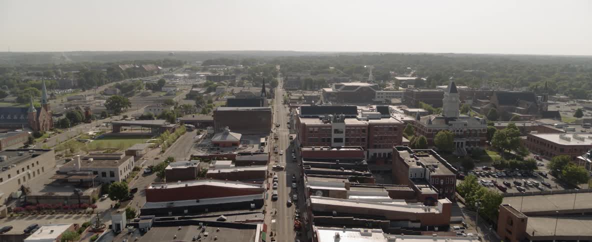 Aerial shot of a city