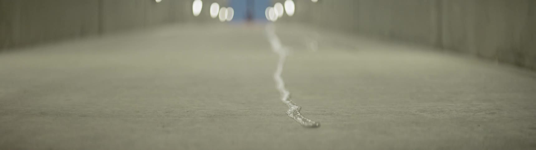 Liquid is pouring down a pathway