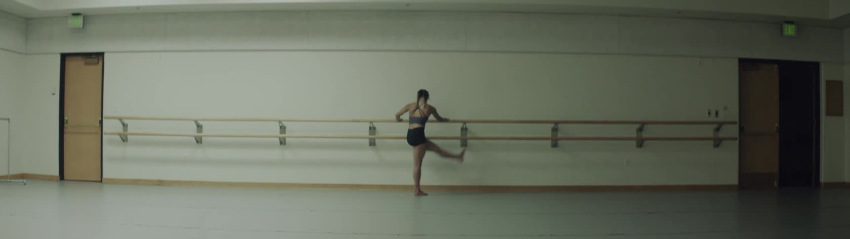 Woman warming up for exercise