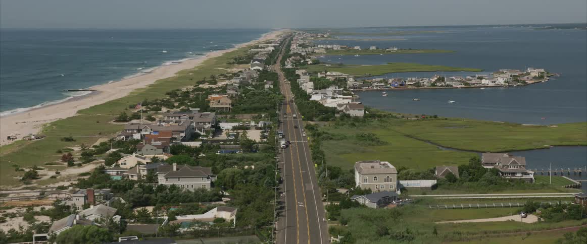 The town sits on a peninsula near the water
