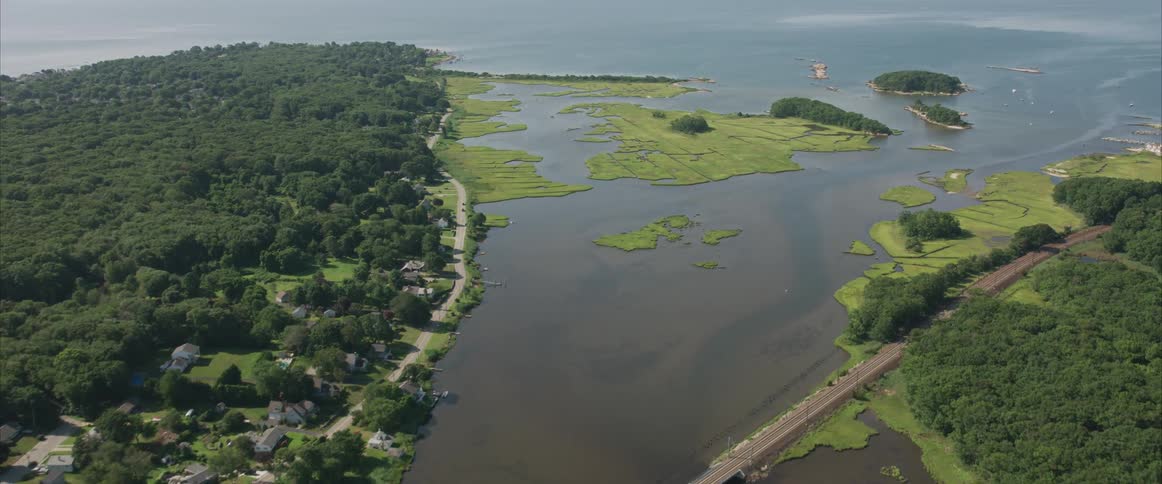 Aerial shot of a coastal area
