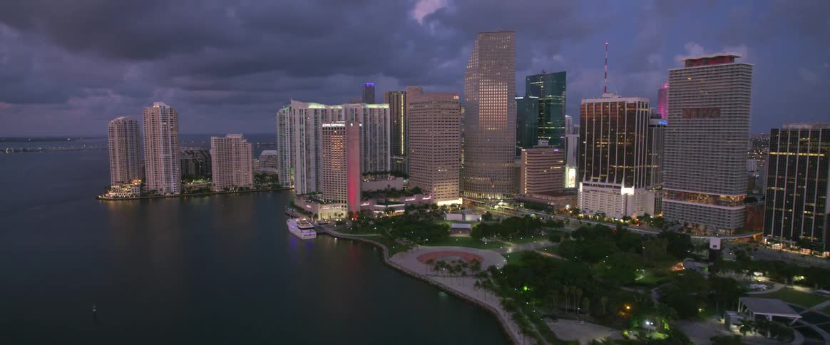 A city that is located on a body of water near a large boar marina
