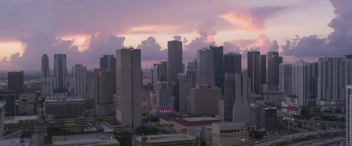 Aerial view of an expansive metropolis