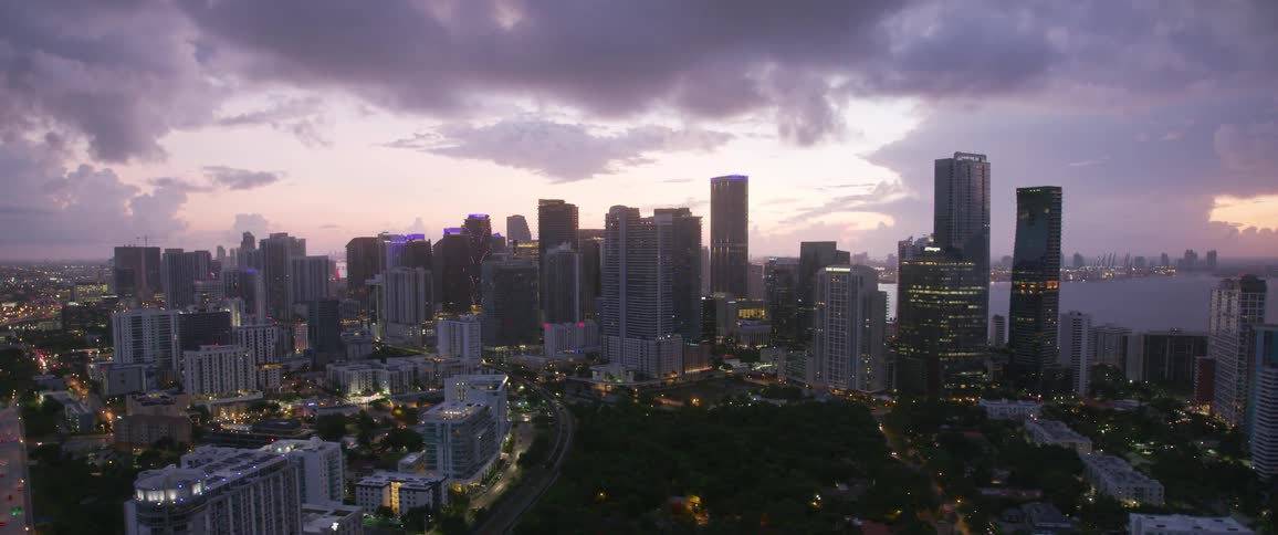 Skyscrapers in city on the oceanfront