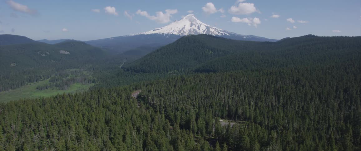 Aerial view of the horizon and a mountain