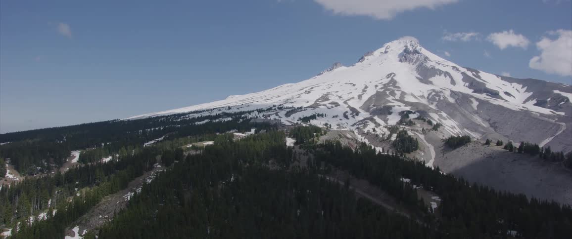 Aerial shot of a mountain and a forest