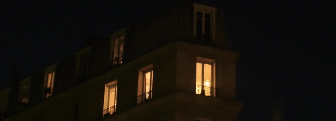 Lights in apartment at night