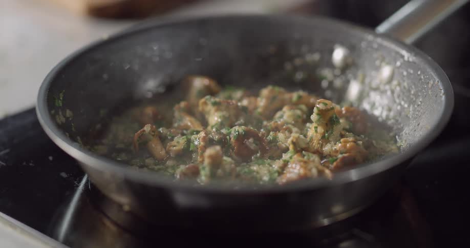 Flipping contents of skillet