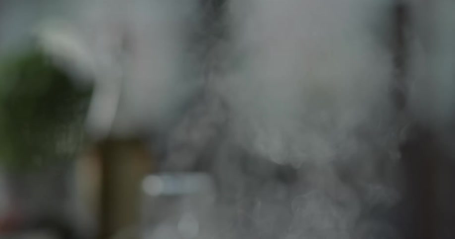 Smoke rising from below