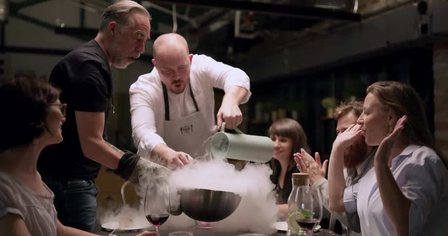 A man pouring liquid into a pot