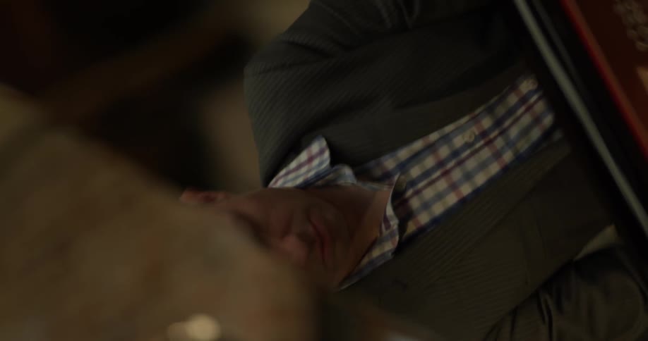 Sideways shot of a person working